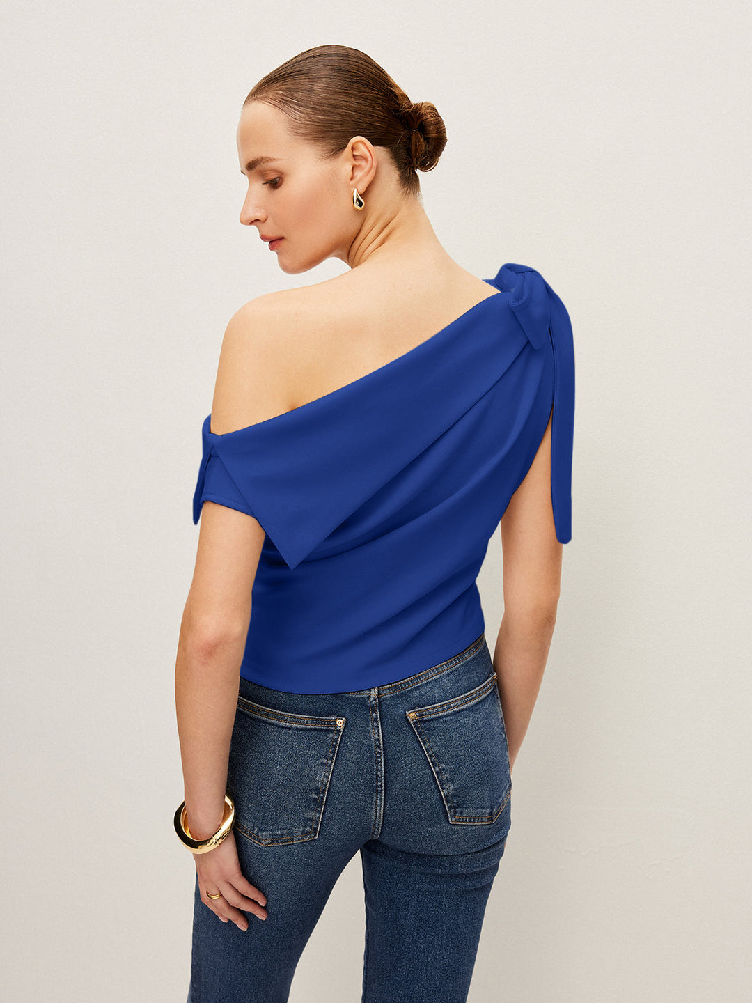 One-Shoulder Top With Bow Detail