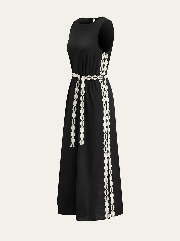 Contrast Trim Maxi Dress
