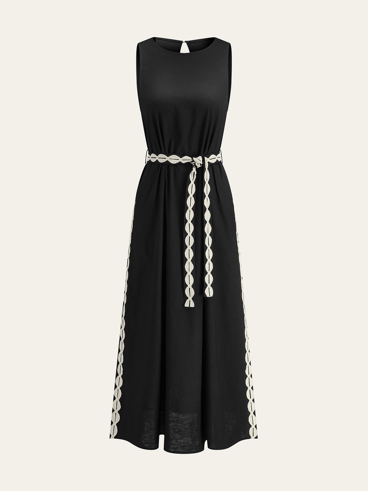 Contrast Trim Maxi Dress