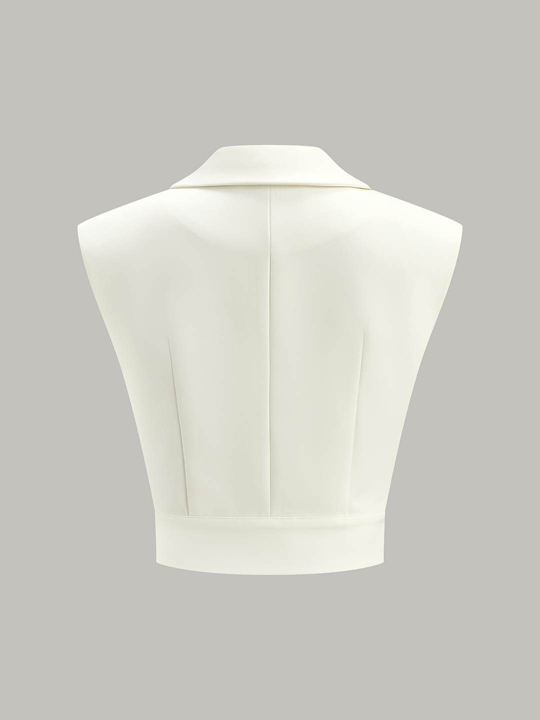 Cropped Wide-Shoulder Waist-Cinching Blazer Vest