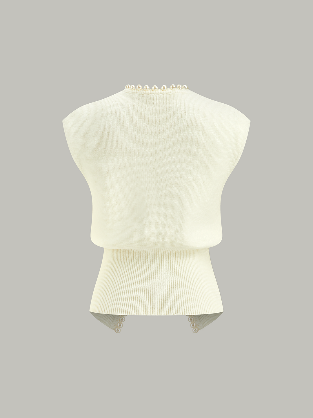 Pearl Decor Cap Sleeve Cardigan