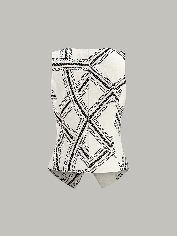 Rope-Pattern Print Vest
