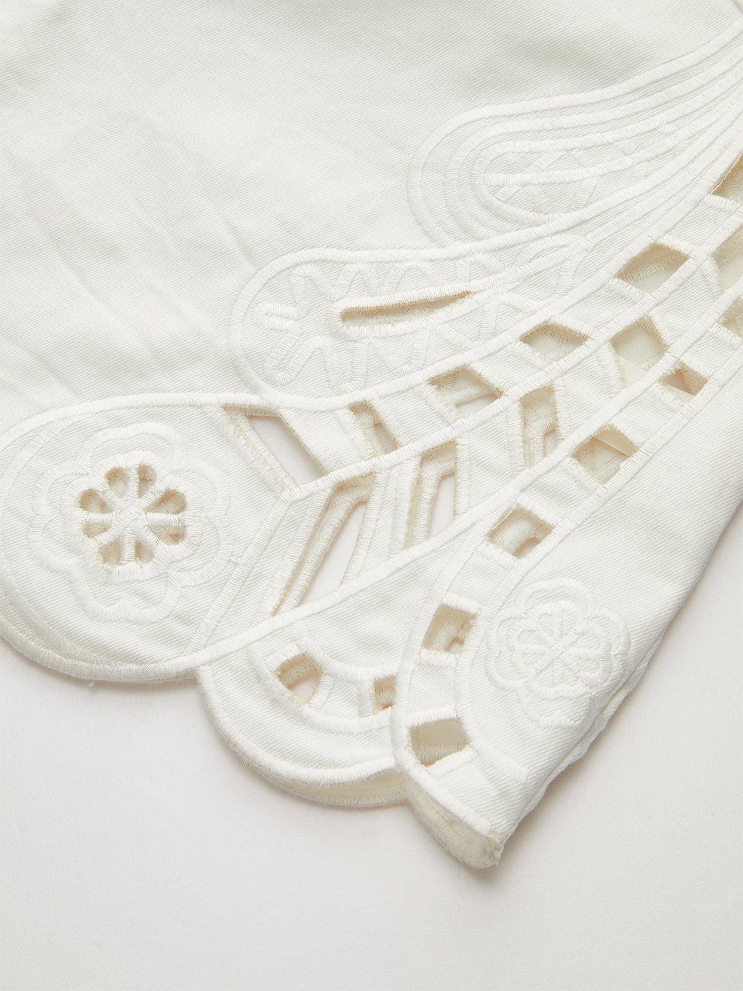 Embroidery Cut-Out Semi-Sheer Top