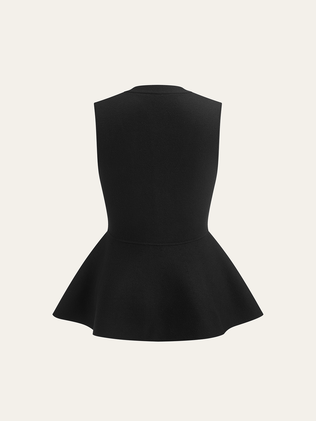 Knitted Peplum Vest Cardigan