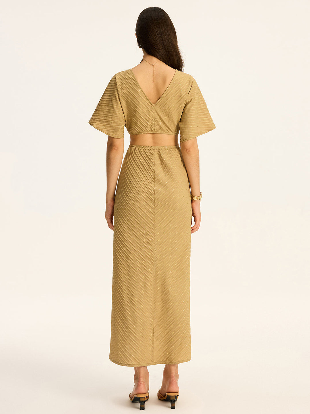 Cut-Out Twist Slit Maxi Dress