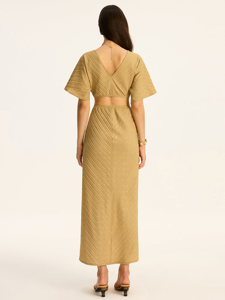 Cut-Out Twist Slit Maxi Dress