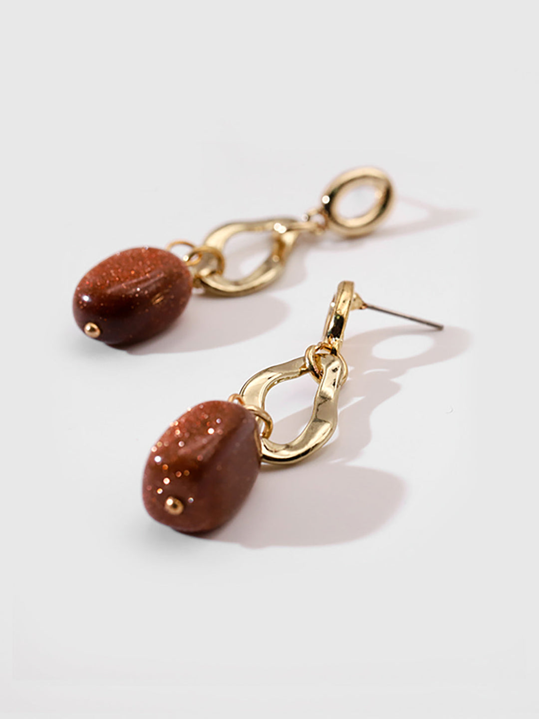 Stone-Pendant Drop Earrings