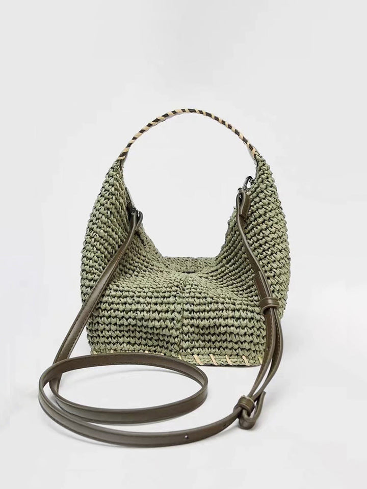 Woven Straw Hobo Bag