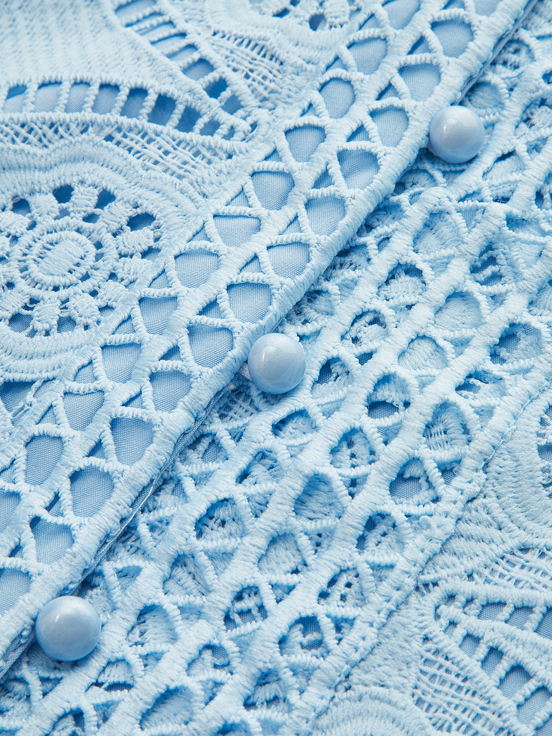 Lace Puff Sleeve Shorts Set Without Belt