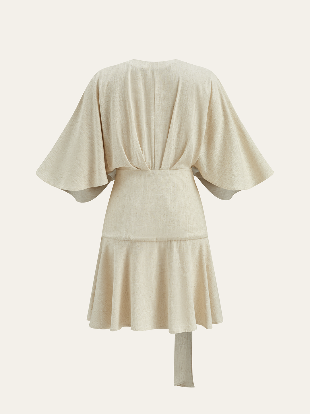 Cotton & Linen Kimono Sleeve Wrap Dress