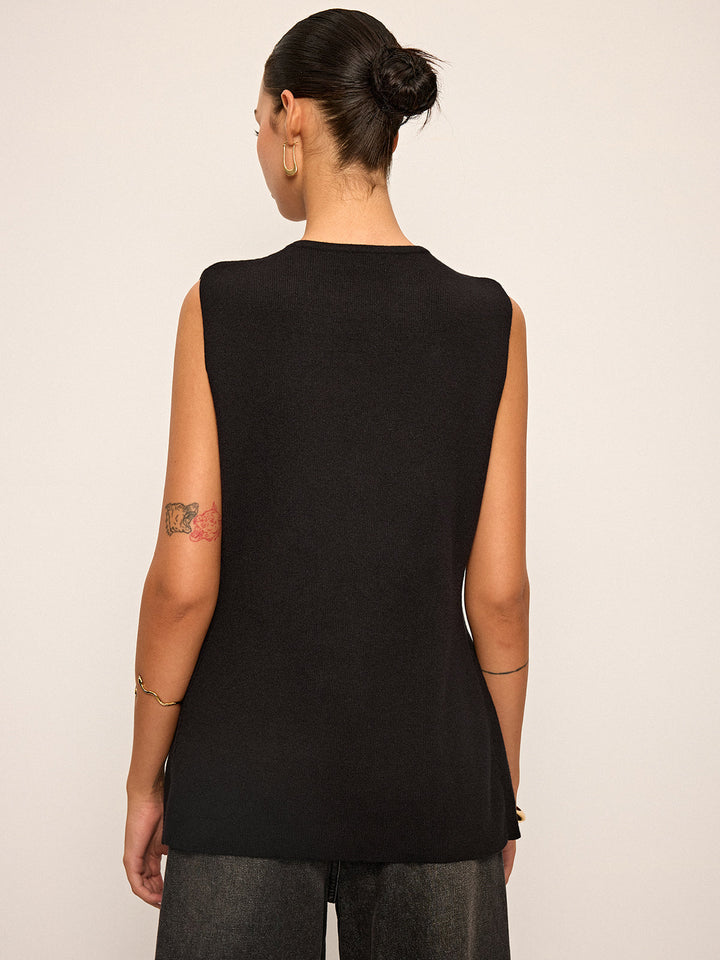 Metal Detail Sleeveless Vest