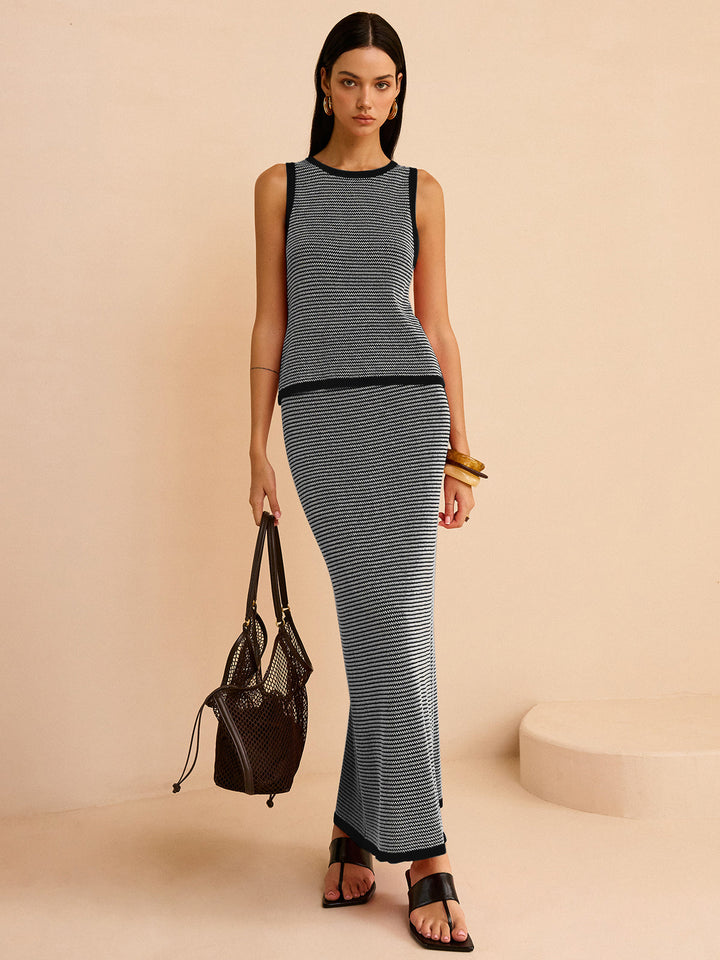 Striped Knit Sweater Co-ords Set