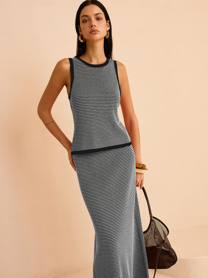 Striped Knit Sweater Co-ords Set