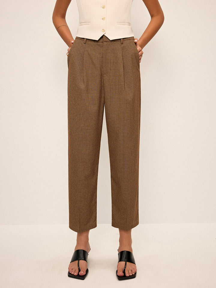 Houndstooth Cropped Pants