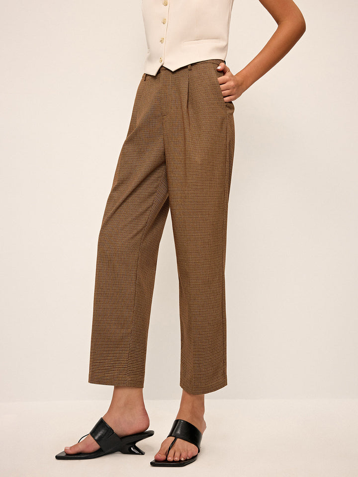 Houndstooth Cropped Pants