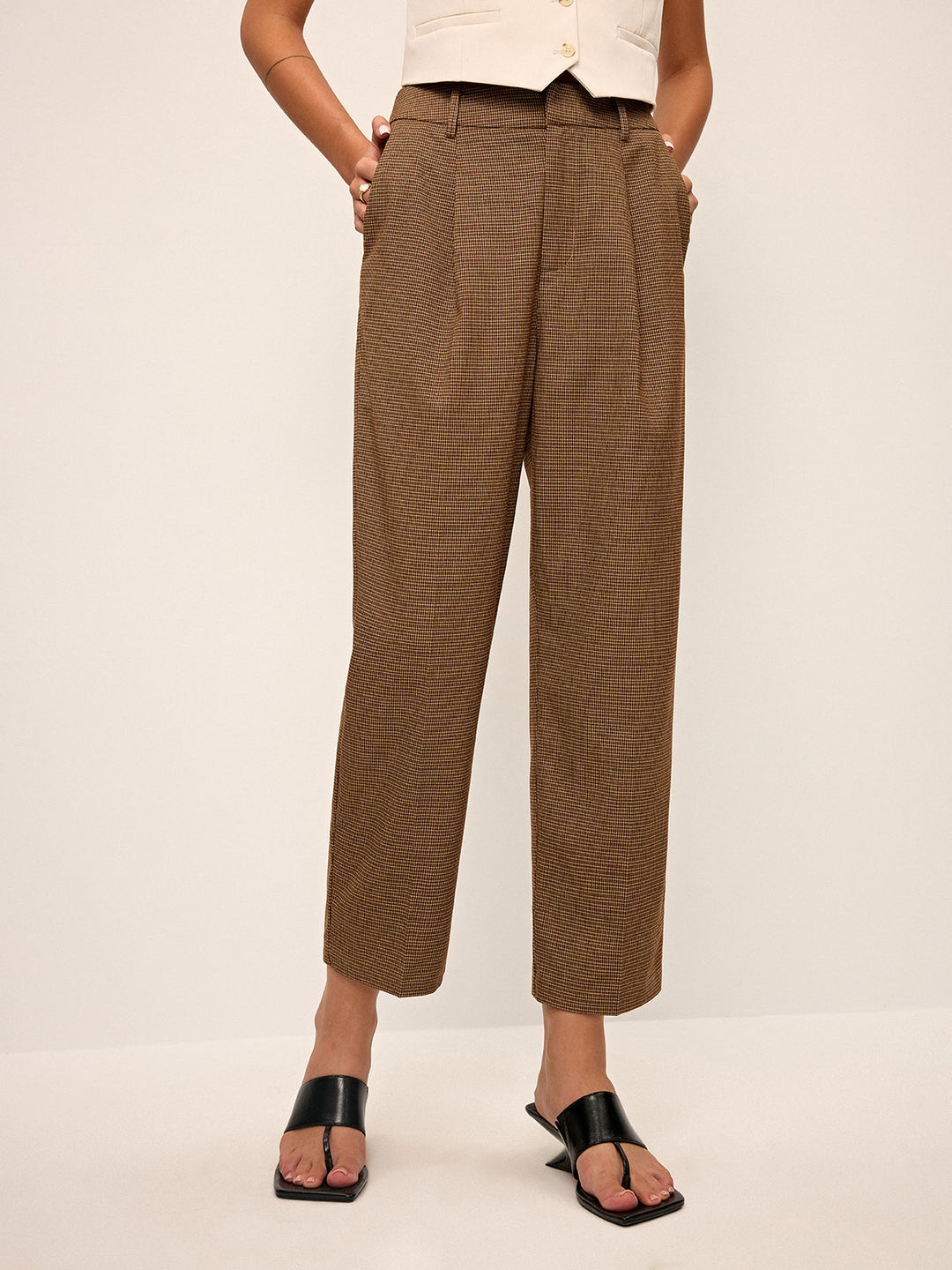 Houndstooth Cropped Pants