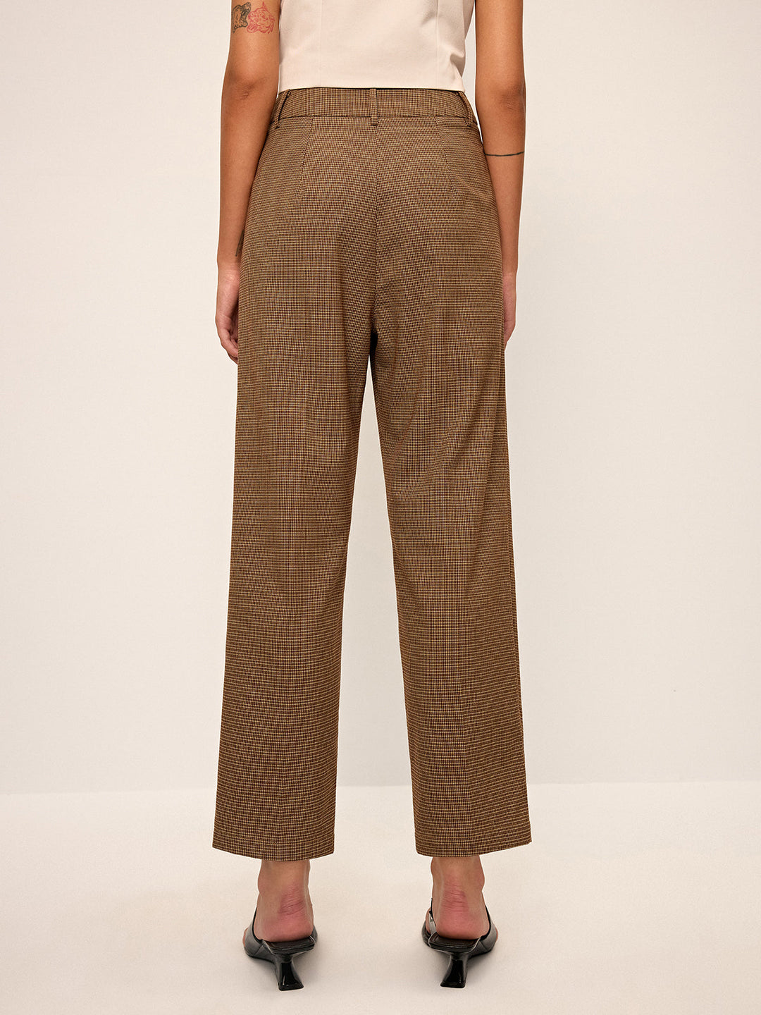 Houndstooth Cropped Pants