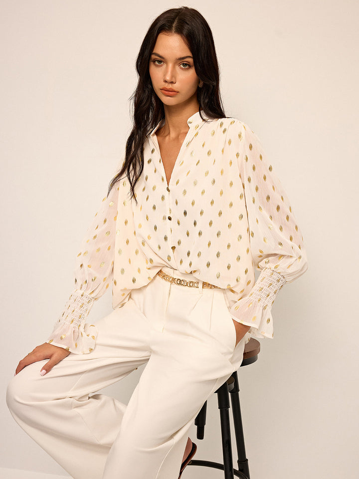 Polka Dot Chiffon Shirt