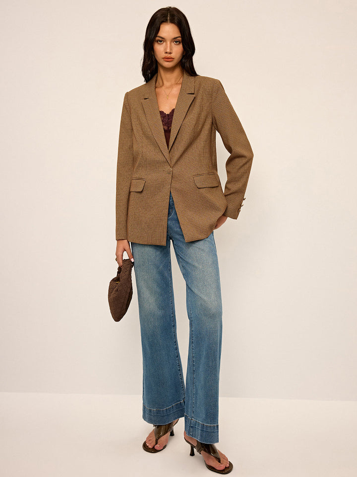 Houndstooth Oversized Blazer