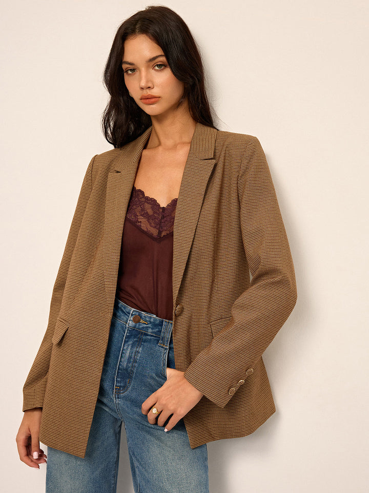 Houndstooth Oversized Blazer