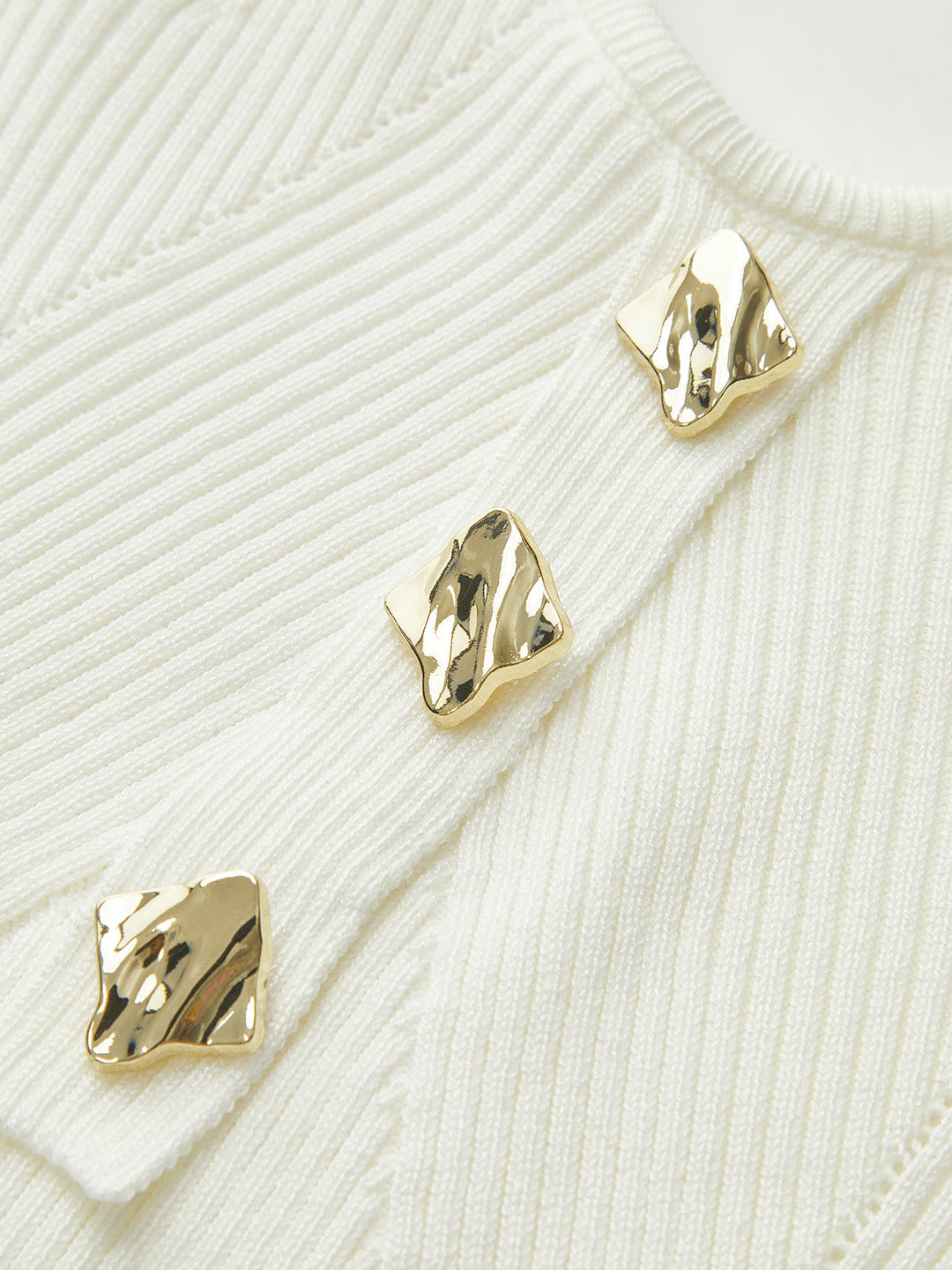 Ribbed Knit Metal Button Cami Top