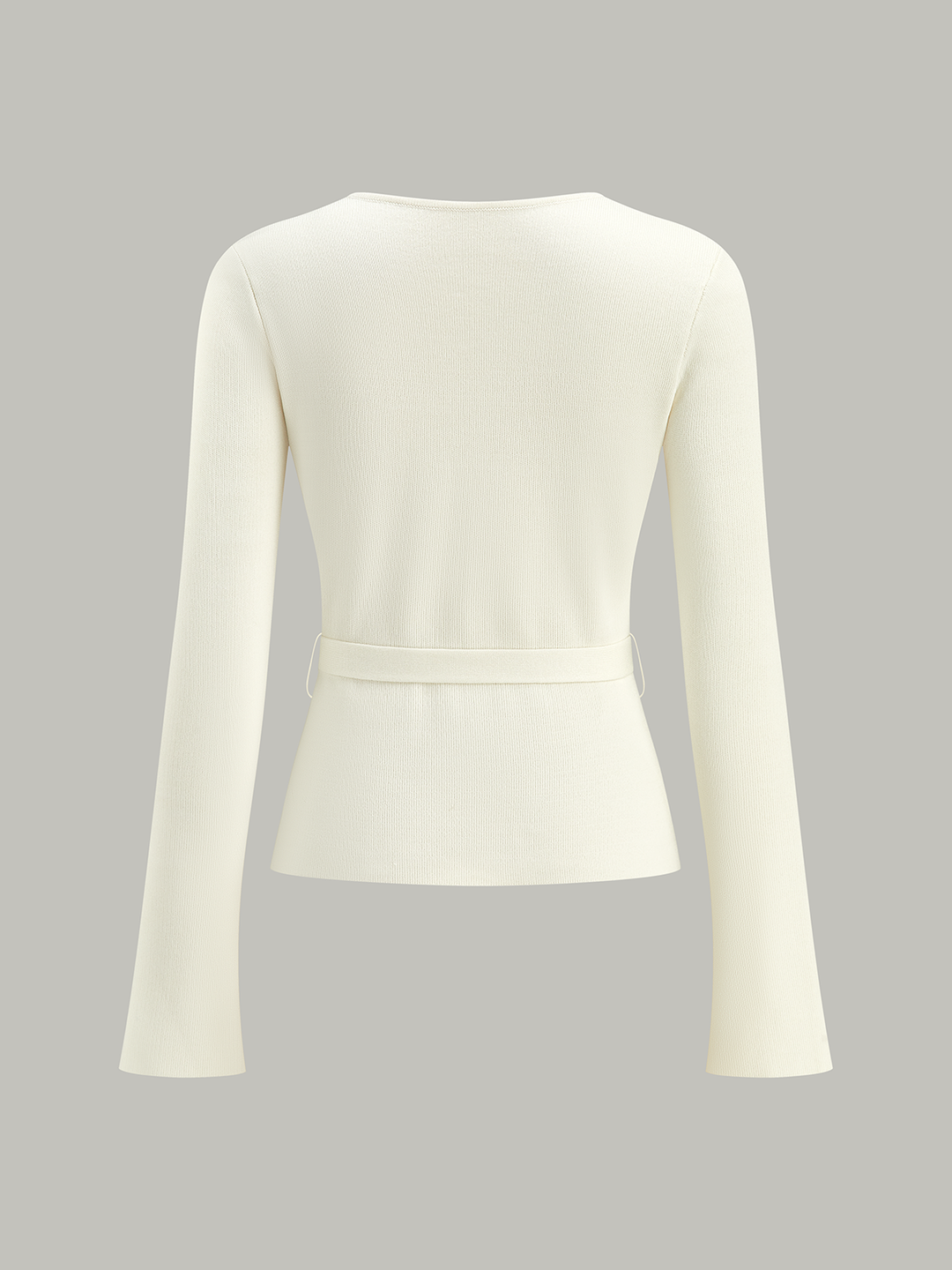 Belted V-Neck Knit Cardigan