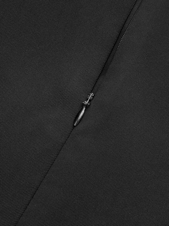 Mock Neck Mini Dress with Metal Buckle Detail