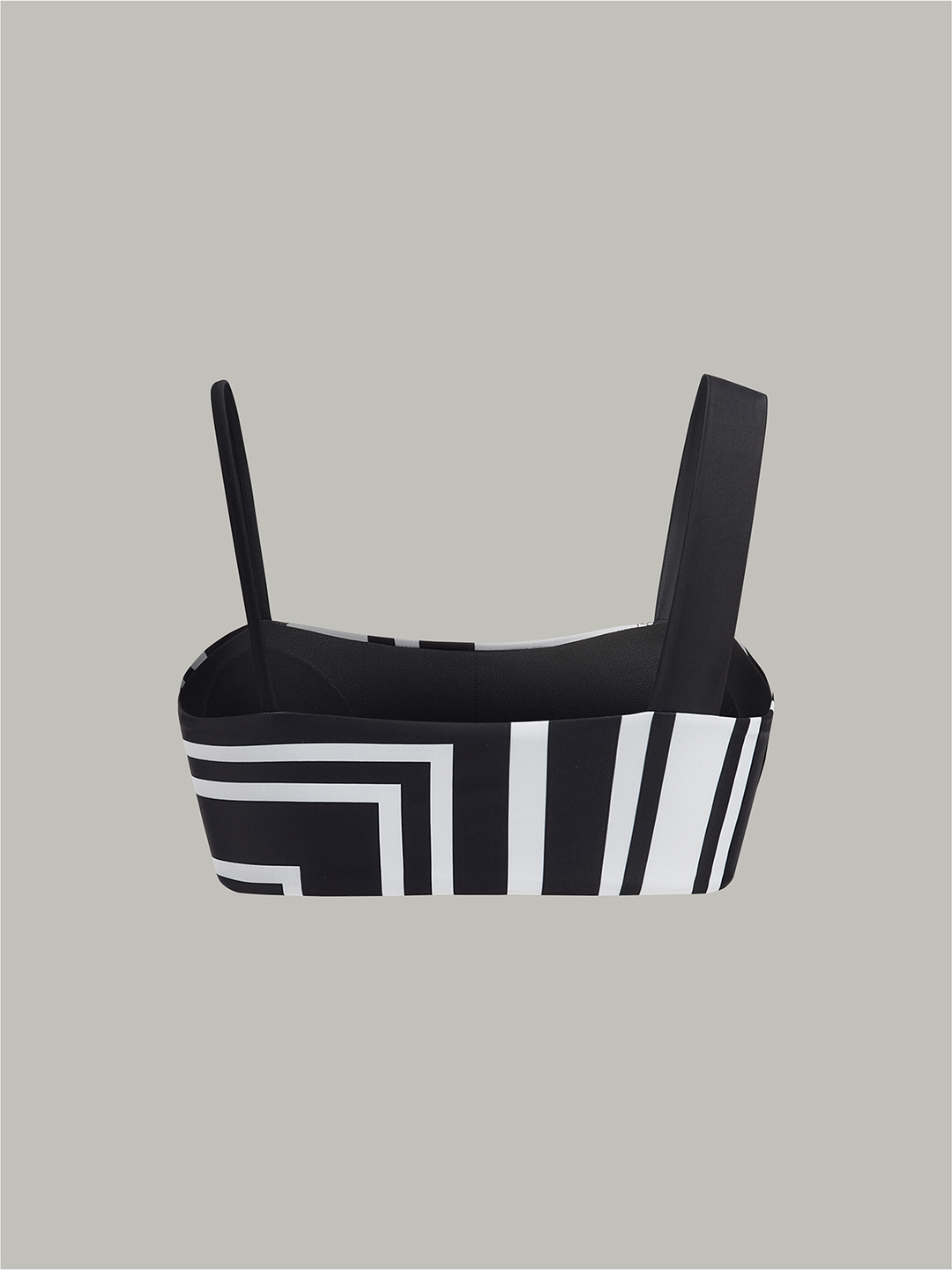 Geometric Print Asymmetric Strap Bikini Top