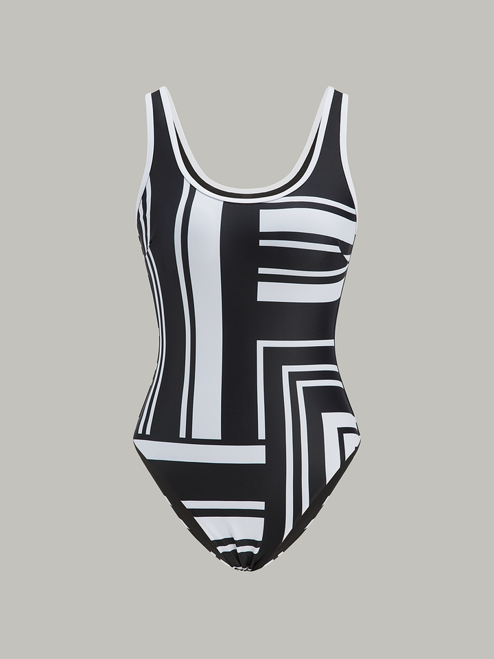 Geometric Print One-Piece Swimsuit