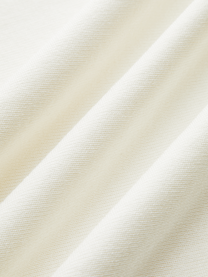 Denim-Collar Buttoned Polo Knit Midi Dress