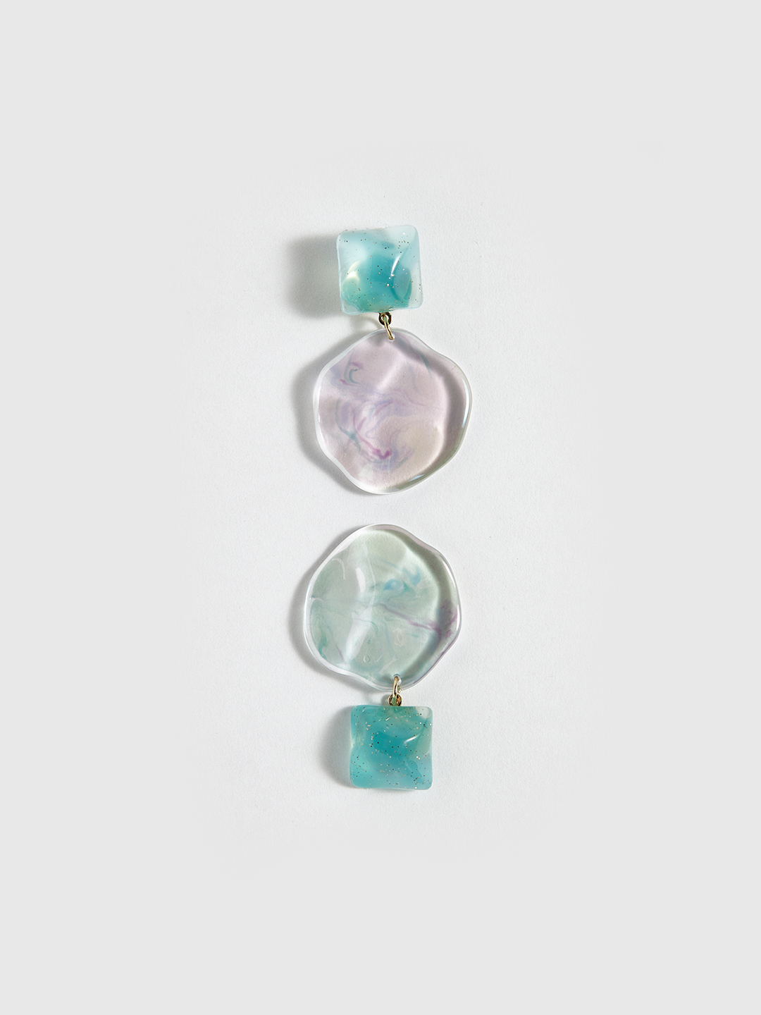 Transparent Geometric Wavy Disc Earrings