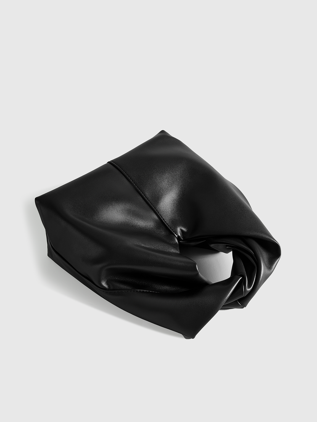 PU Leather Handbag with Twisted Top Handle