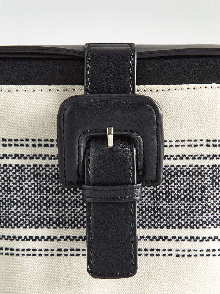 Striped Handle Box Bag