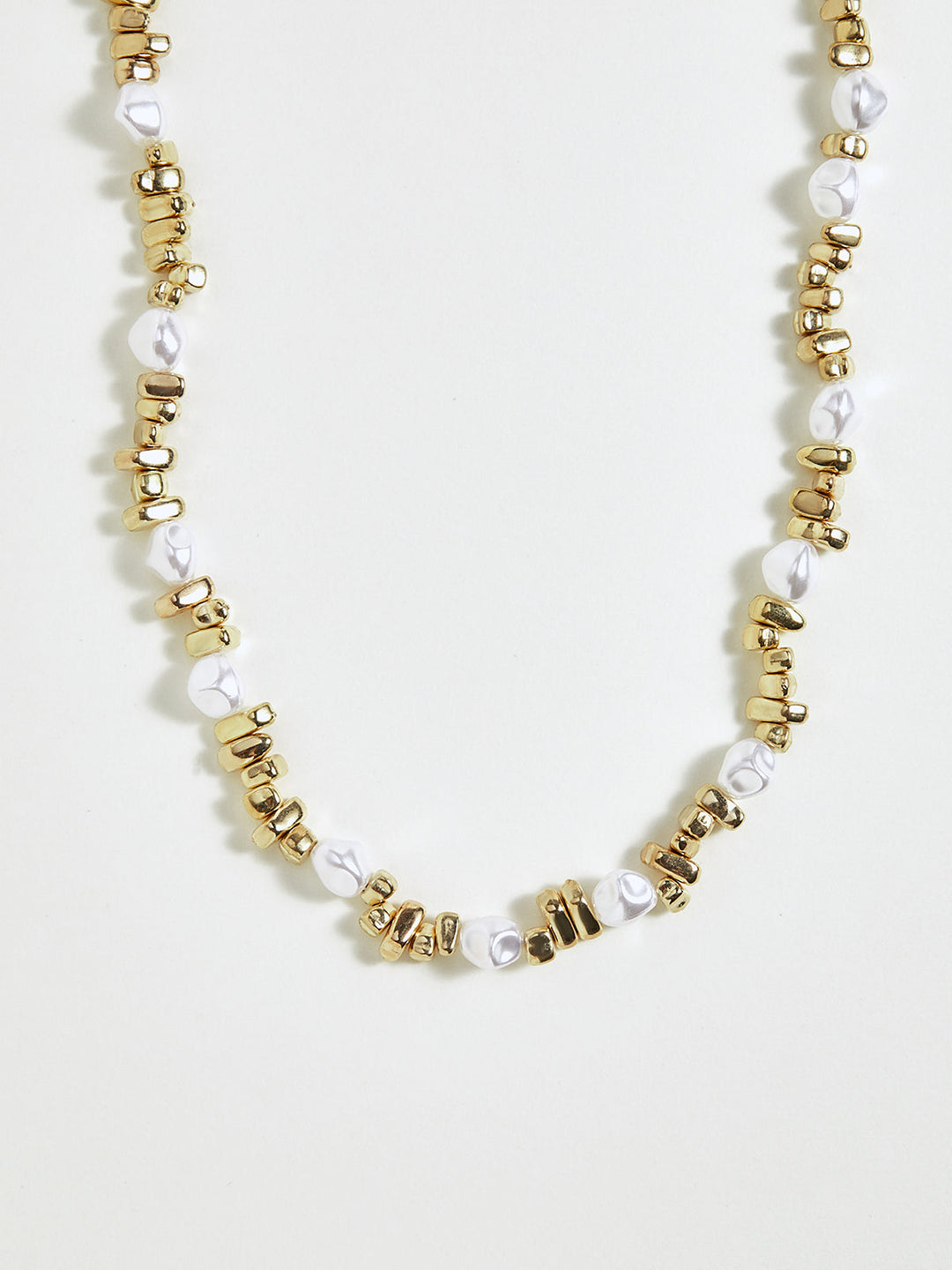 Pearl & Gold Beaded Choker Necklace
