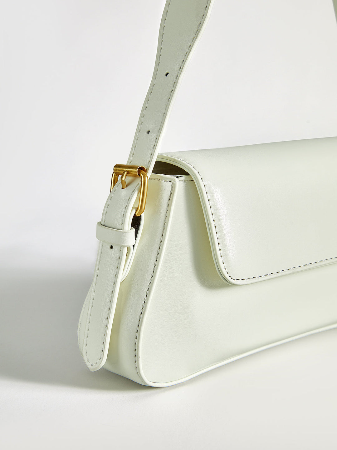 PU Leather Shoulder Bag with Flap