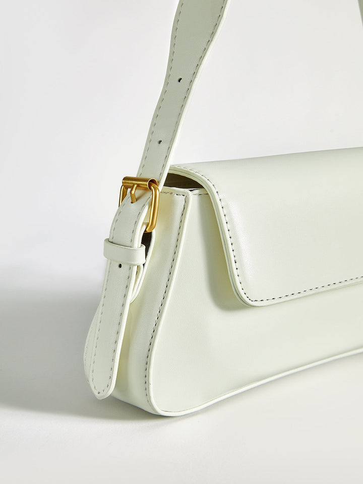 PU Leather Shoulder Bag with Flap