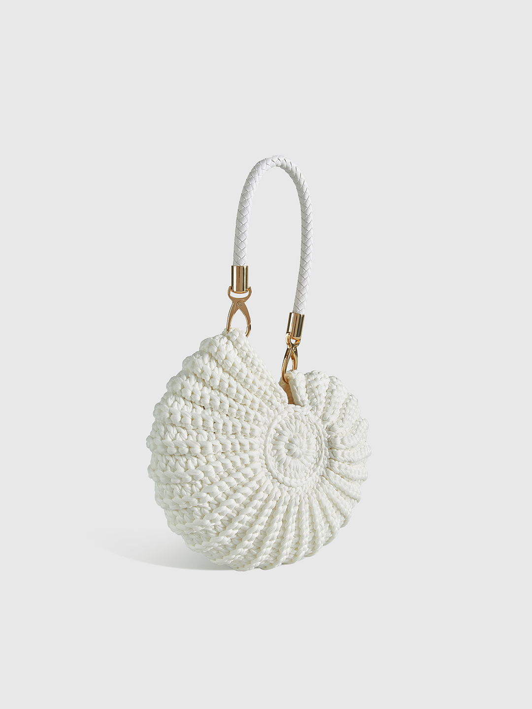 Crocheted Conch-Shaped Handbag