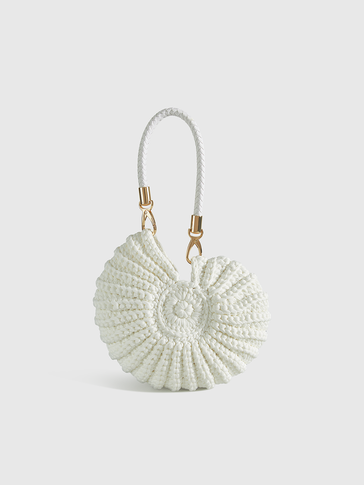 Crocheted Conch-Shaped Handbag