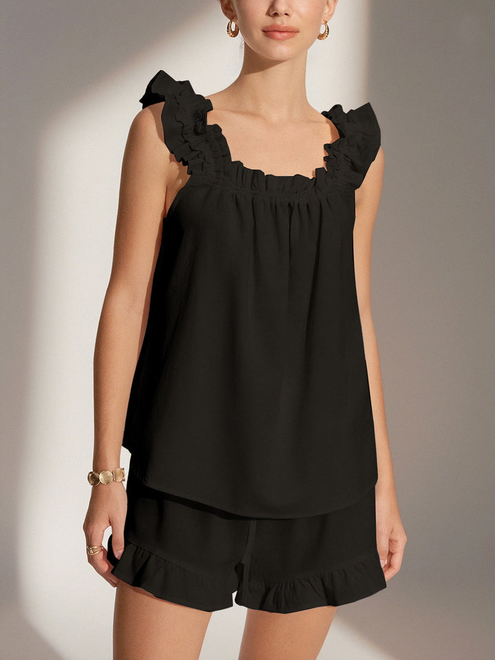 Pure Cotton Ruffle Shorts Set