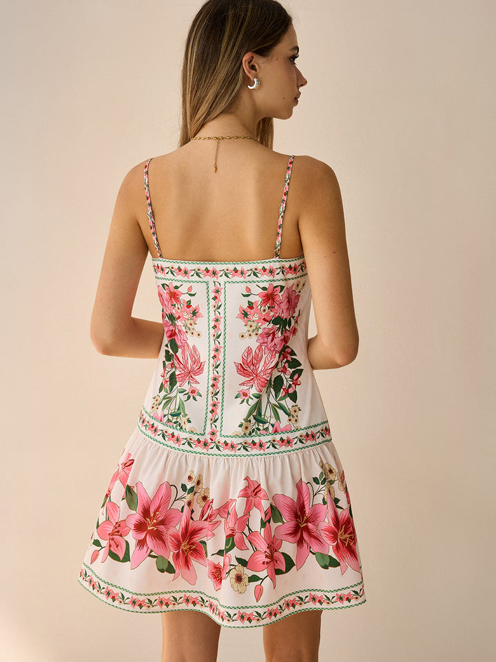 Floral Print Spaghetti Strap Mini Dress