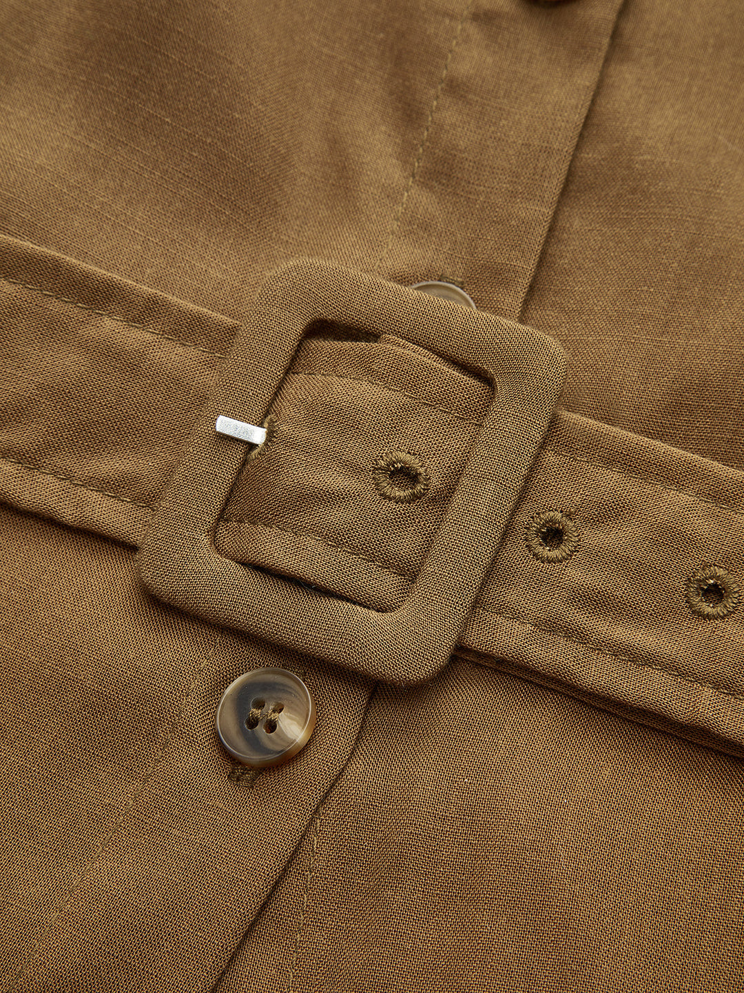 Belted Button Sleeveless Maxi Dress