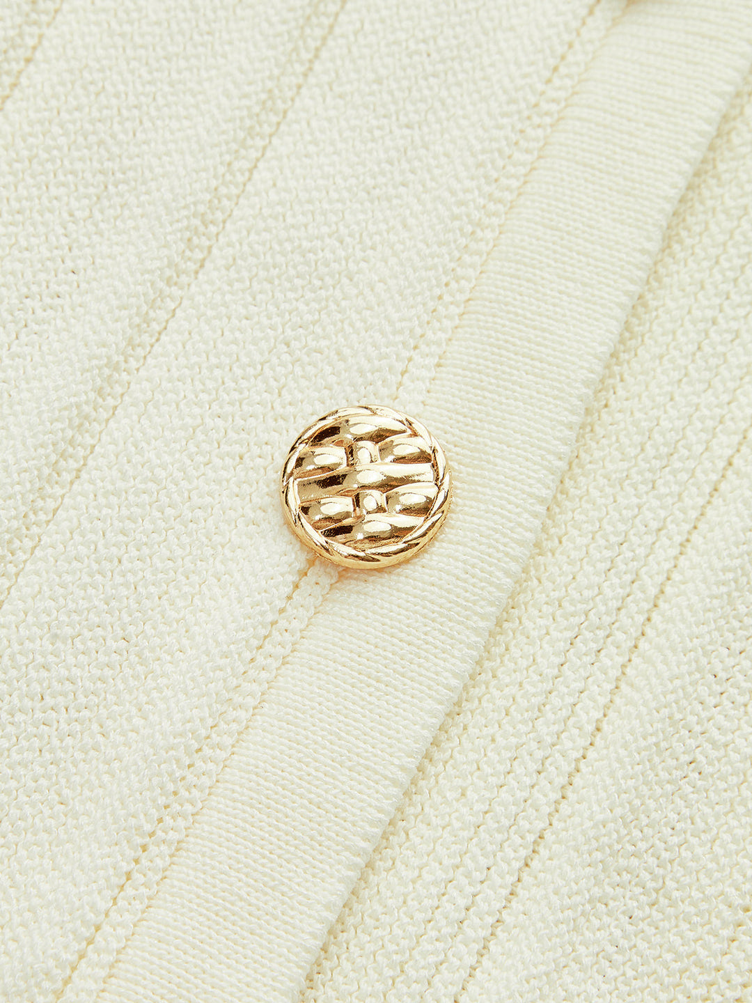 Metal Button Striped Knit Vest