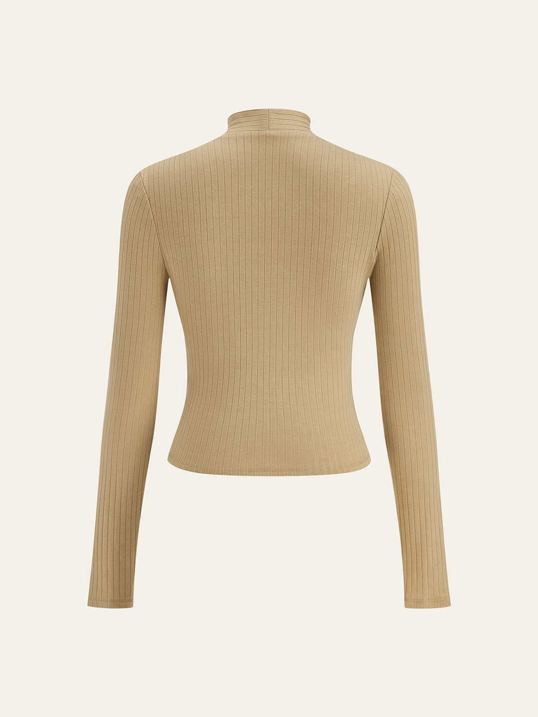 Ribbed Twist Front Long Sleeve Knit Top