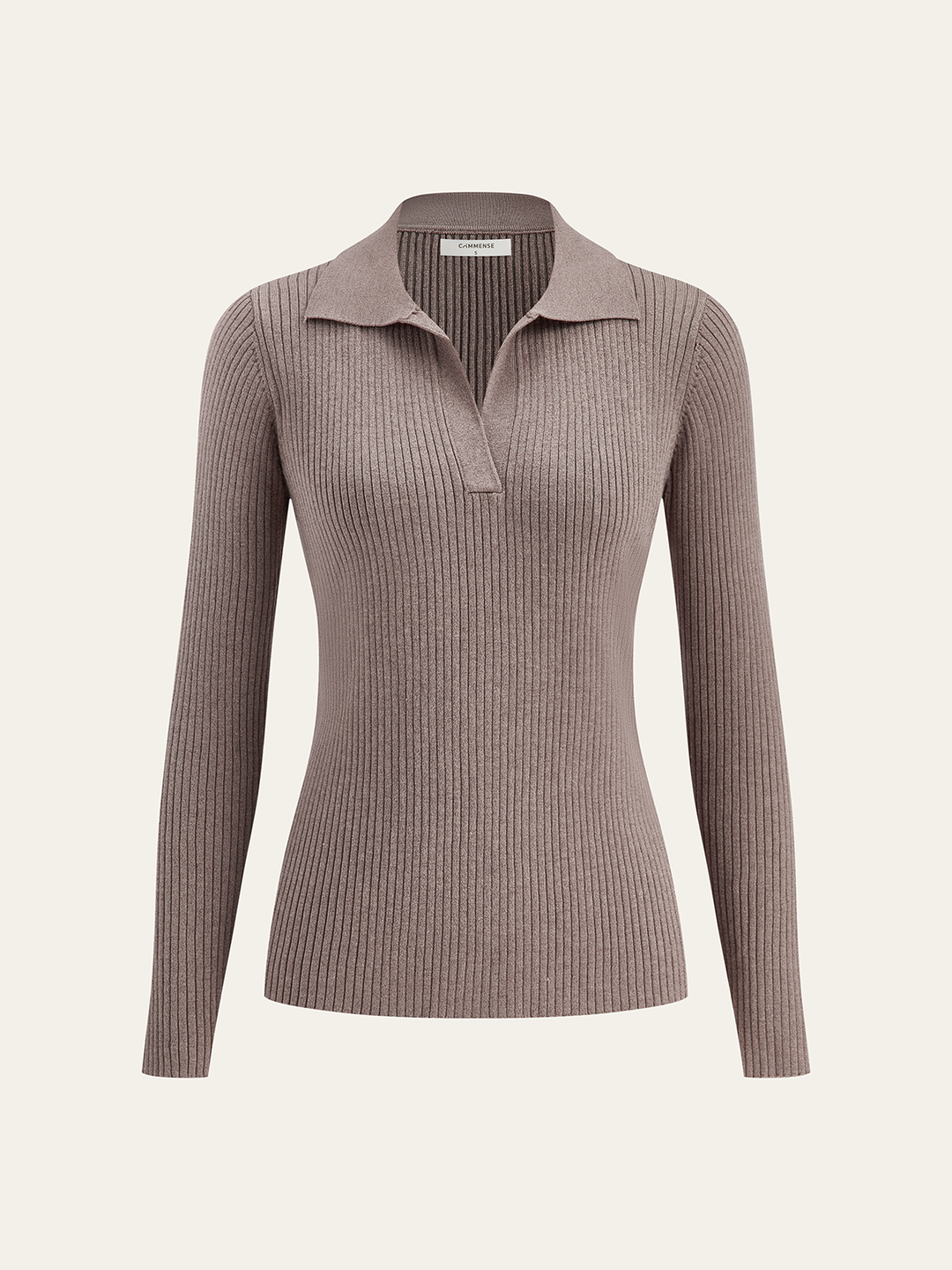 Collared Rib Knit Top