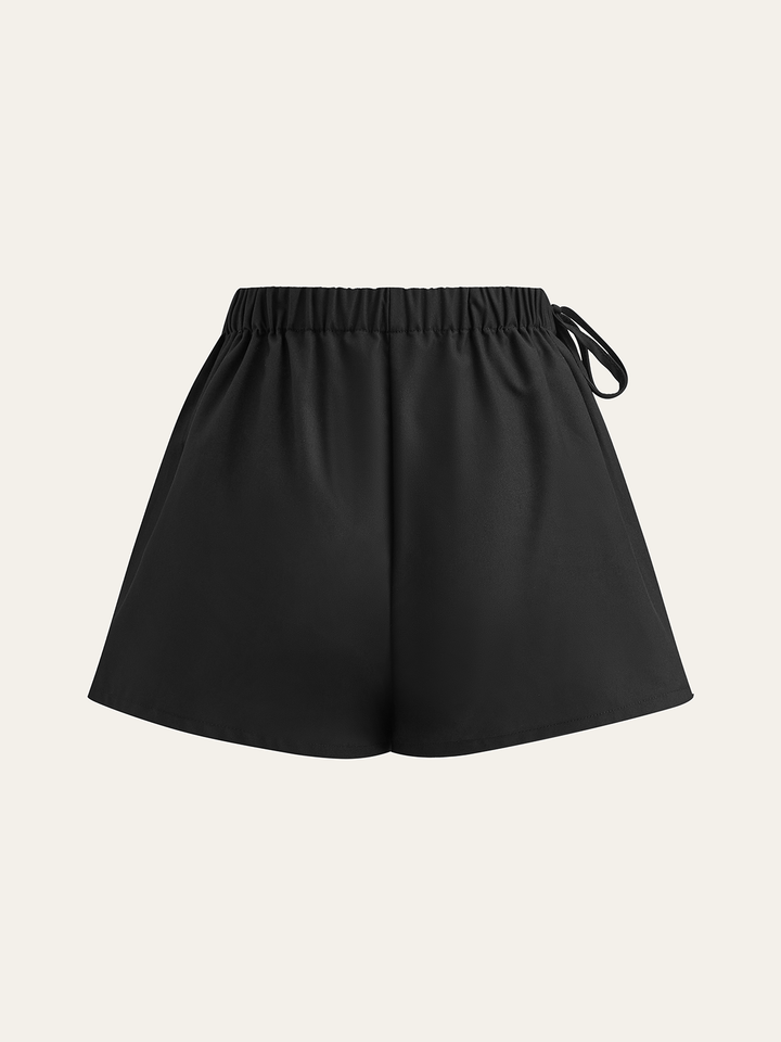 Pleated Skort with Drawstring