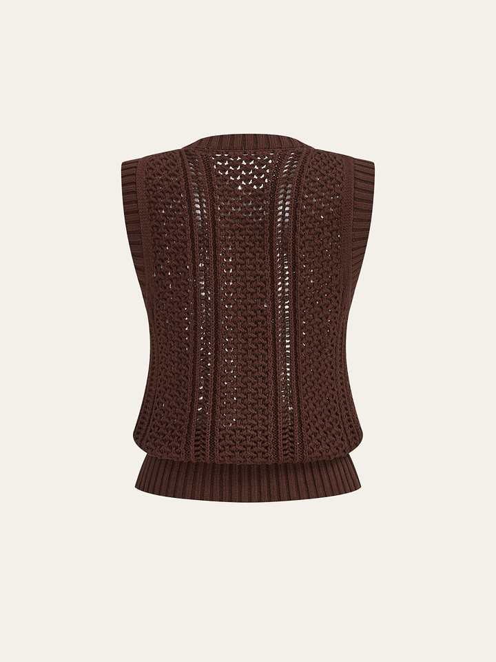 Button Front Sweater Vest