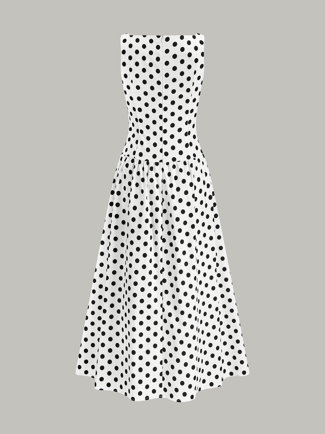 Polka Dot Sleeveless Midi Dress