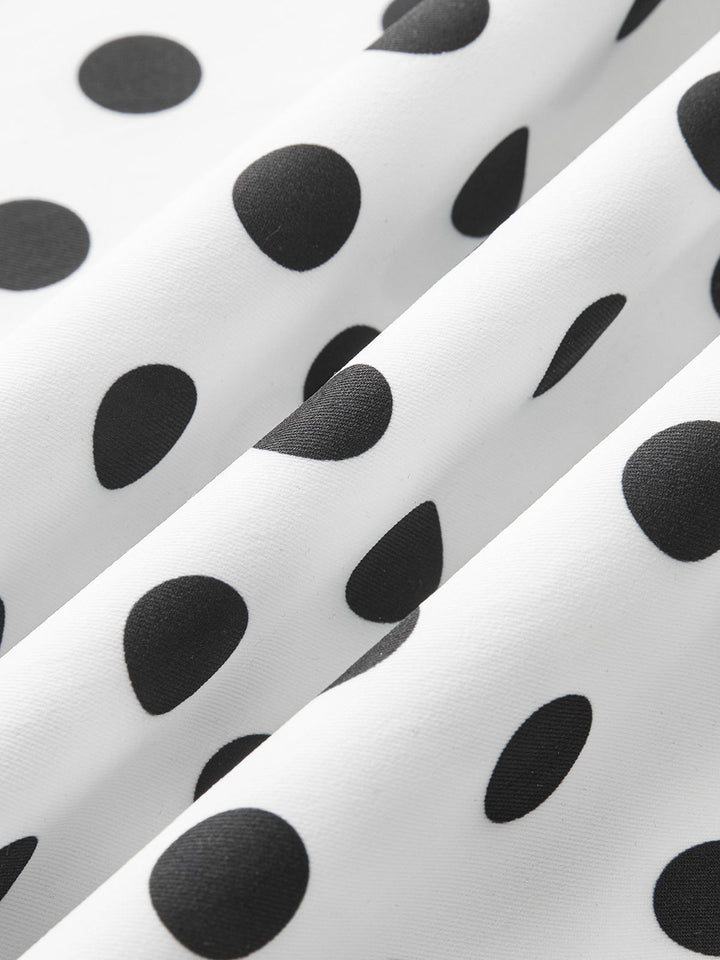 Polka Dot Sleeveless Midi Dress