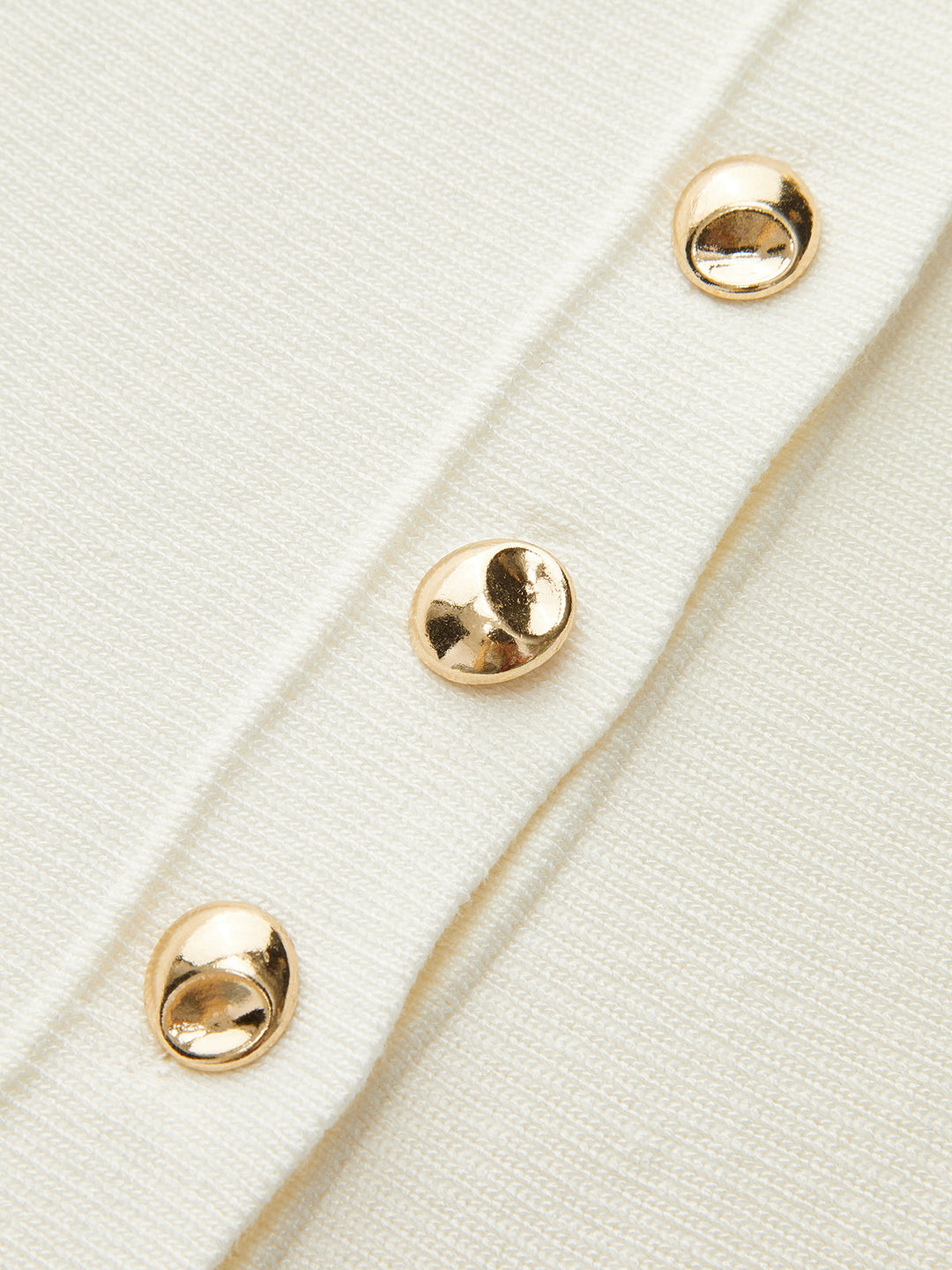 Metal Button Knit Peplum Top