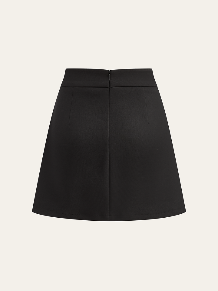 Asymmetric Striped-Panel Mini Skirt